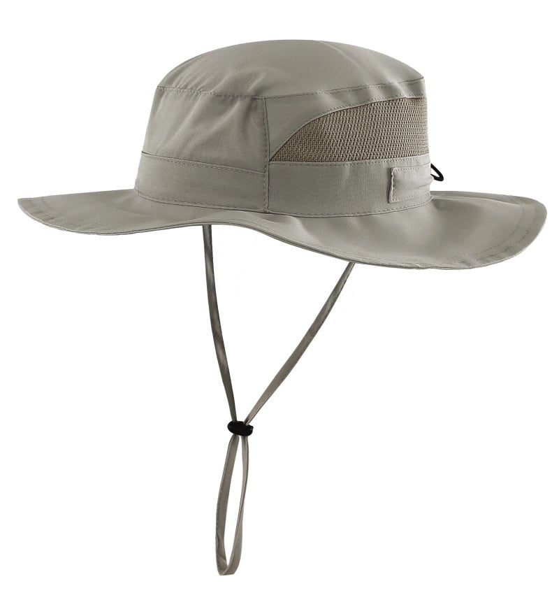 Connectyle Little Boy's UV Protection Sun Hat for Toddler Wide Brim Mesh Fishing Hats M Army Green - Image 1